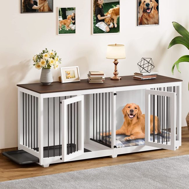 Divider Wooden Dog Crate Kennel Cage Furniture