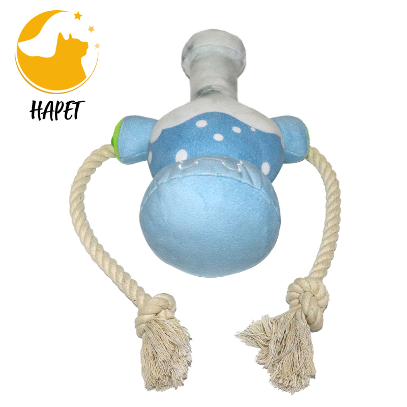 Durable Dog Plush Toys Chew Guard Rope Squeaker Soft Toys