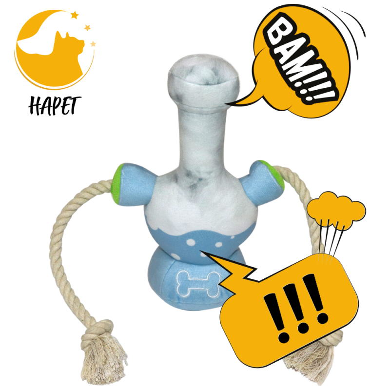 Durable Dog Plush Toys Chew Guard Rope Squeaker Soft Toys