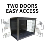Dog Kennel with Wood and Mesh Furniture Corner Dog House Crate with Cushion