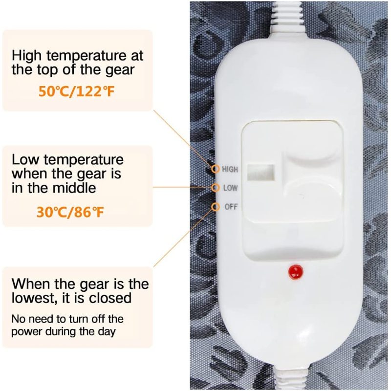 Pet Heating Pad for Cat and Dog Indoor Warming Mat Waterproof Heated Mat with Chew Resistant Cord