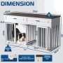 Dog Crate Furniture Wooden Kennel, Modern Decorative End Table,  House with Double Doors, Drawers