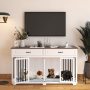 Dog Crate Furniture Wooden Kennel, Modern Decorative End Table,  House with Double Doors, Drawers