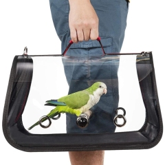 Wholesale Custom Lightweight Bird Travel Cage Pet Carrier Travel Bag Transparent Breathable Birdcage Bag With Perch