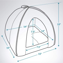 Wholesale Custom Pet Tent Cave Bed Cats Hut With Removable Washable Cushion Pillow