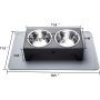 Silicone Mat Pet Bowls with Stainless Steel Dog Food and Water Bowls