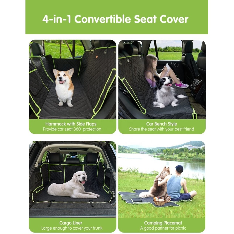 Amazon new design Pet Waterproof Hammock Dog Car Seat Cover Multi Function Non Slip Durable  Front Back Seat Cover Wholesale