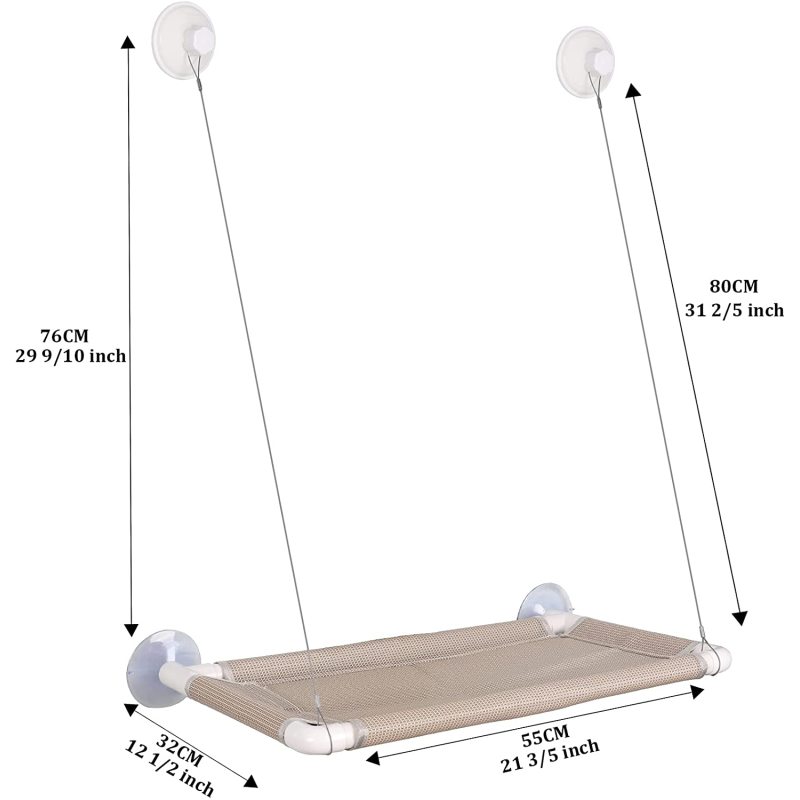 Cat Bed Sunny Hammock Window Perch Seat Safety and Space Saving Mounted Cat Seat for  Cats