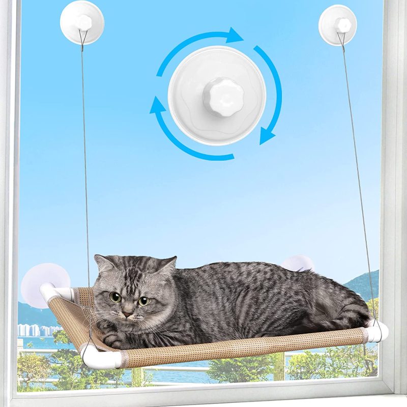 Cat Bed Sunny Hammock Window Perch Seat Safety and Space Saving Mounted Cat Seat for  Cats