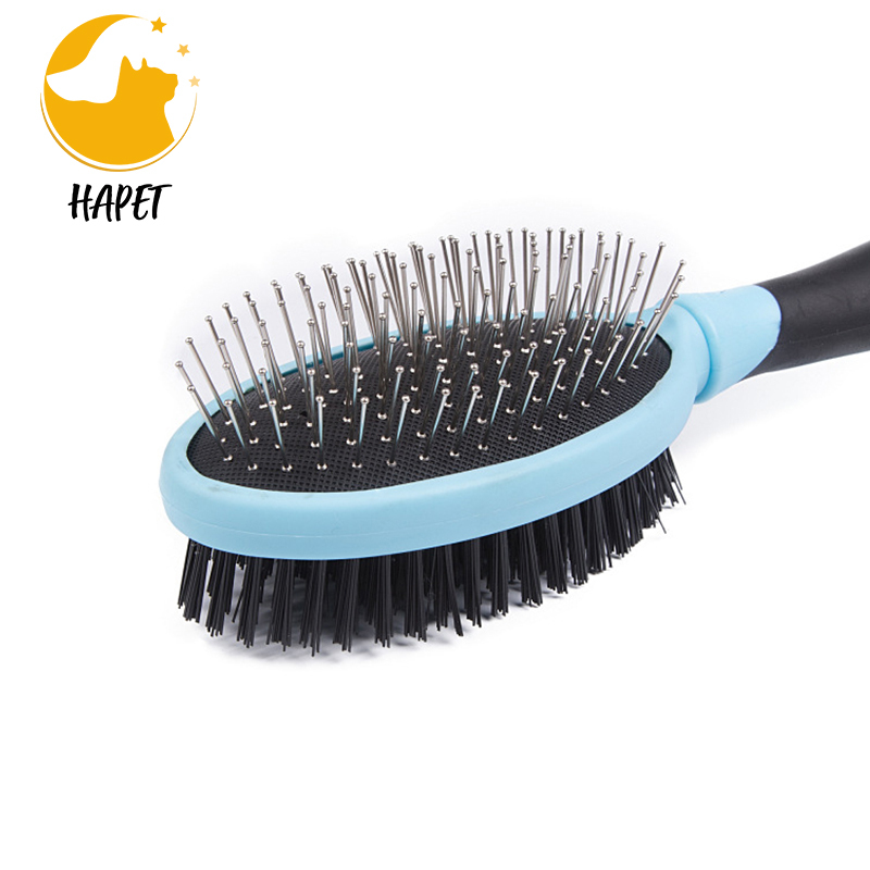 Pet Combo Dog Brush Cat Massage Comb Pain-Free Bristles for Shedding and Grooming