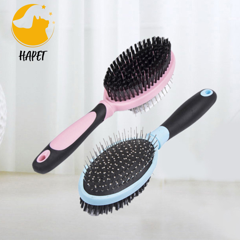 Pet Combo Dog Brush Cat Massage Comb Pain-Free Bristles for Shedding and Grooming
