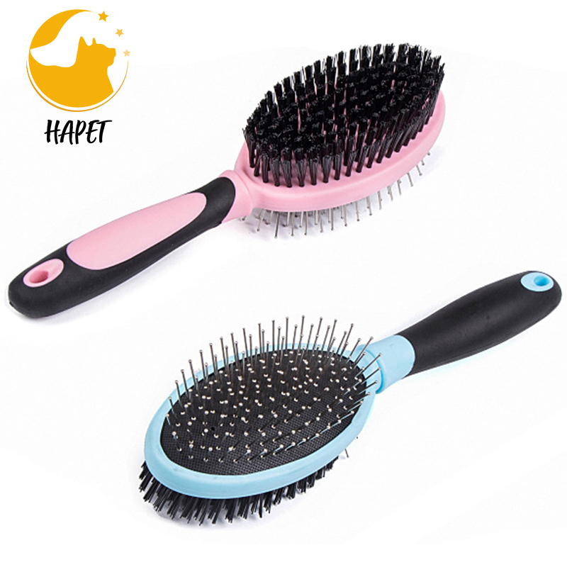 Pet Combo Dog Brush Cat Massage Comb Pain-Free Bristles for Shedding and Grooming