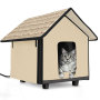 Indoor Outdoor Heated Cat Dog Cushion Bed House Elevated Waterproof Insulated Cave Tent Pet Bed Burrow Hut Safe Pet Condo