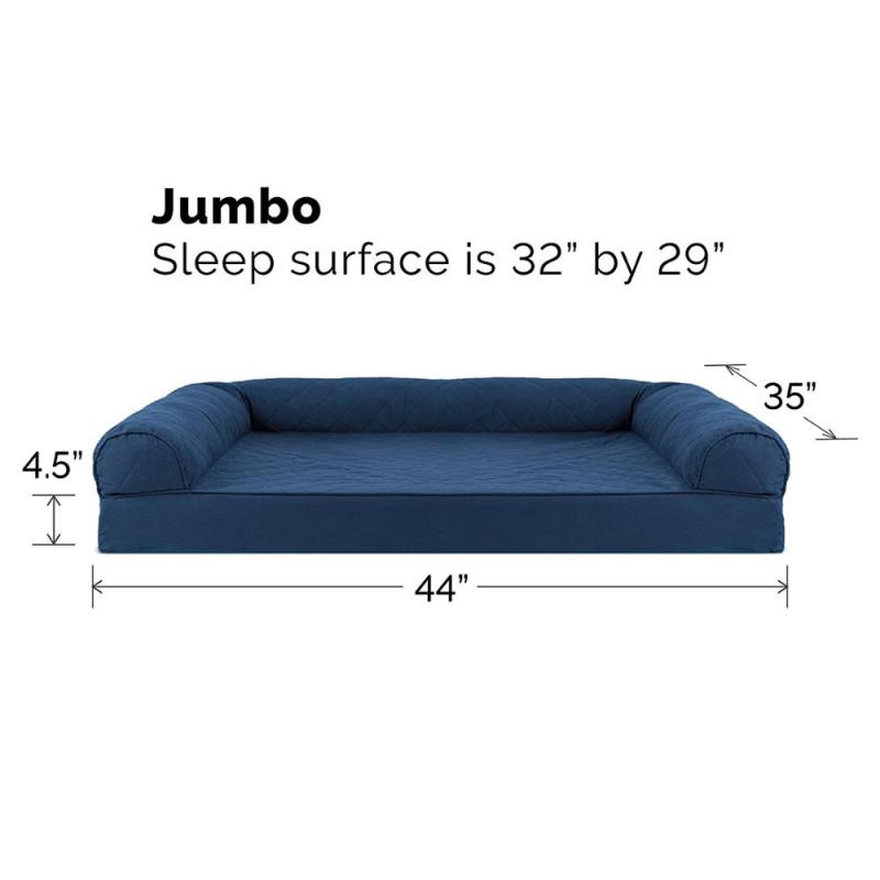 Blue Orthopedic Memory Foam Waterproof Luxury Custom Breathable Cotton Cover Dog Bed