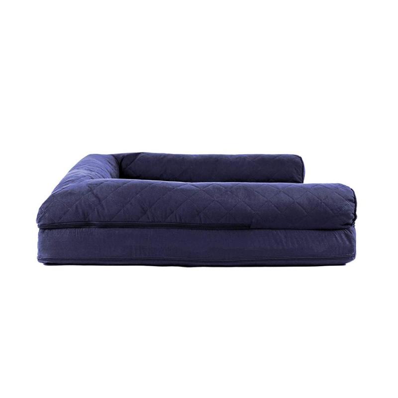 Blue Orthopedic Memory Foam Waterproof Luxury Custom Breathable Cotton Cover Dog Bed