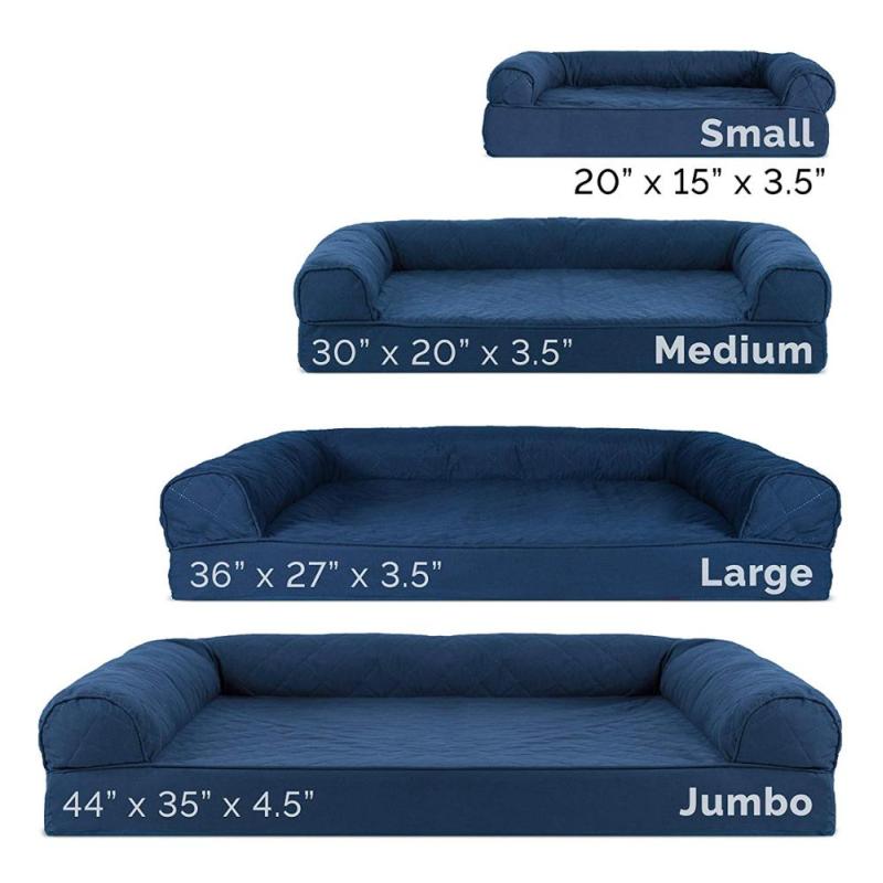 Blue Orthopedic Memory Foam Waterproof Luxury Custom Breathable Cotton Cover Dog Bed