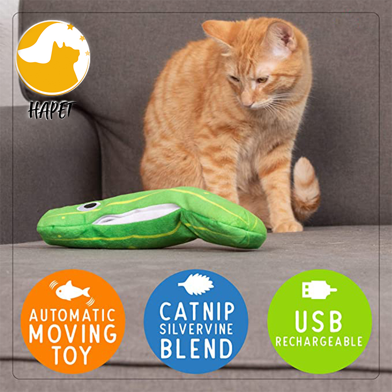 Interactive Electric Realistic Flopping Wiggling Moving Fish Potent Catnip and Cat Toy