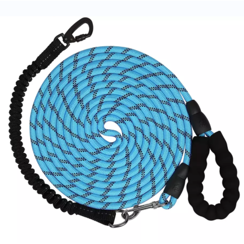 Comfortable Padded Handle Reflective Bungee Dog Leash  for Walking