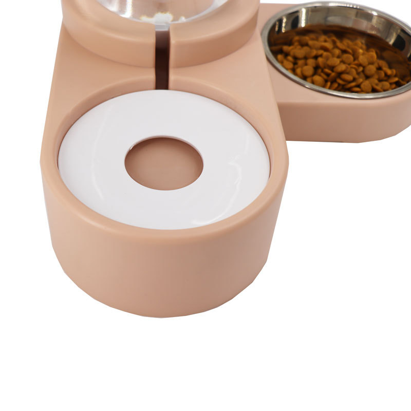 2 in 1 Pet Automatic Water Dispenser and Food Bowl Set Cat Dog Feeder Bowl Gravity Waterer No-Spill Snail Shape Water Foutains