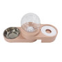 2 in 1 Pet Automatic Water Dispenser and Food Bowl Set Cat Dog Feeder Bowl Gravity Waterer No-Spill Snail Shape Water Foutains