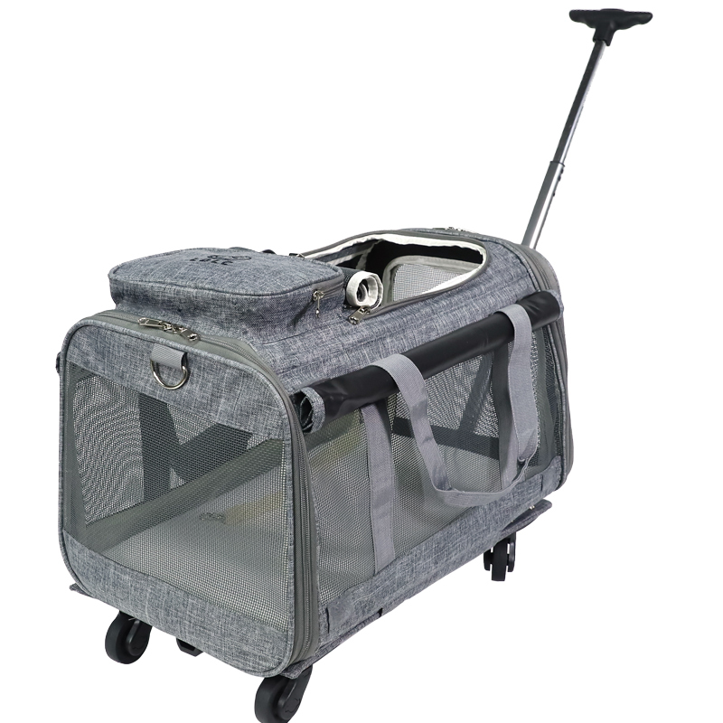 Foldable 20 kg medium and large pet trolley bag breathable pet tug out cat dog breathable cage