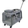 Foldable 20 kg medium and large pet trolley bag breathable pet tug out cat dog breathable cage