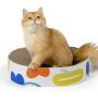 Cat Scratcher Cardboard,2 in 1 Oval Scratch Pad Bowl Nest for Indoor  Grinding Claw,Round Scratching Corrugate