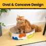 Cat Scratcher Cardboard,2 in 1 Oval Scratch Pad Bowl Nest for Indoor  Grinding Claw,Round Scratching Corrugate