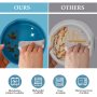 Ceramic Dog Bowl with Wood Stand Non-Slip Matte Glaze Weighted Food Water Set