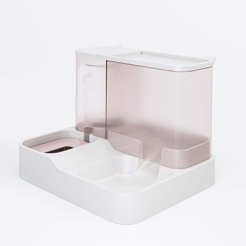 Dog bowl new pink feeder integrated large capacity pet feeder wholesale