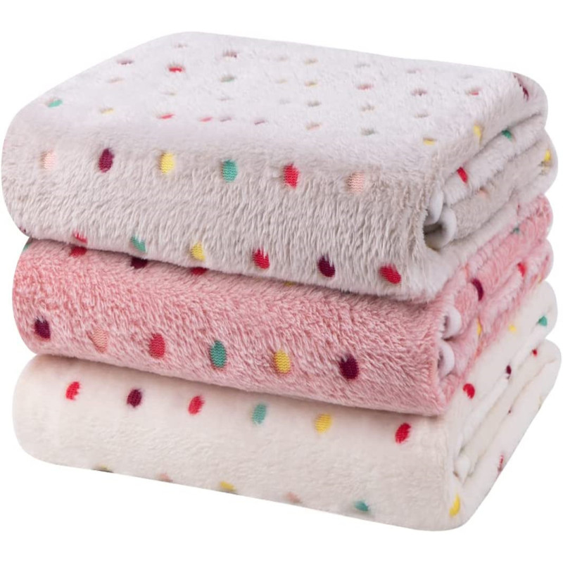 Dog Blankets for Small Dogs,Fleece Puppy Blankets Paw Print Pattern Throw for Pet, Small Dog Kitten Blankets Washable
