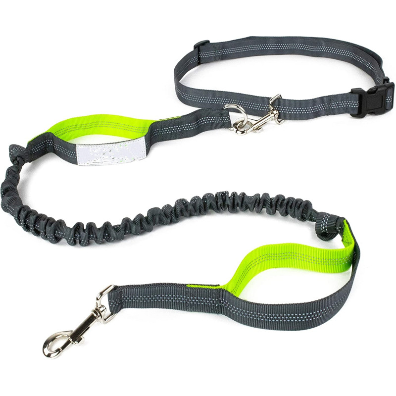 Reflective Stitching Running Hands Free Dog Leash Adjustable Waist Belt For Handle Bungee