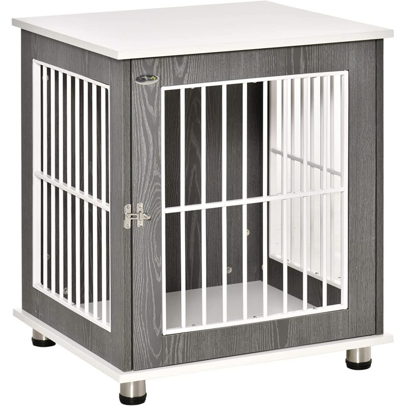 Pet Crate Indoor Animal Lockable Door Dog Kennel Furniture End Table