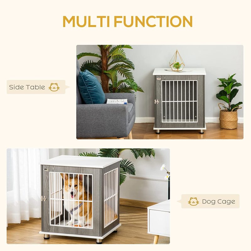 Pet Crate Indoor Animal Lockable Door Dog Kennel Furniture End Table