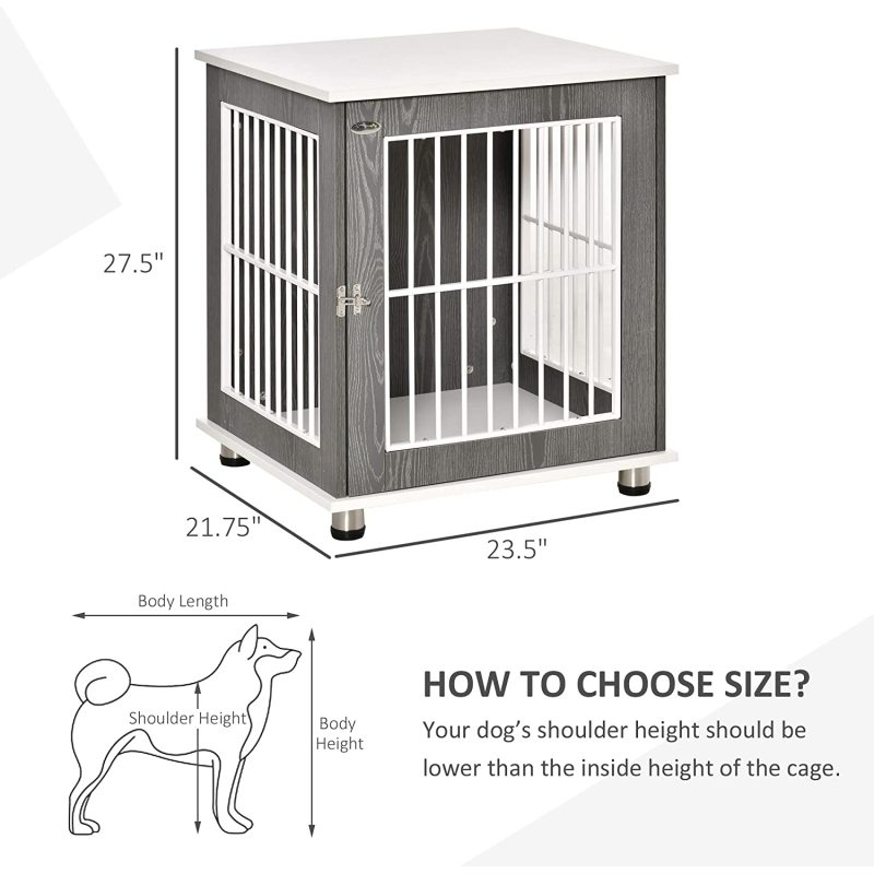 Pet Crate Indoor Animal Lockable Door Dog Kennel Furniture End Table