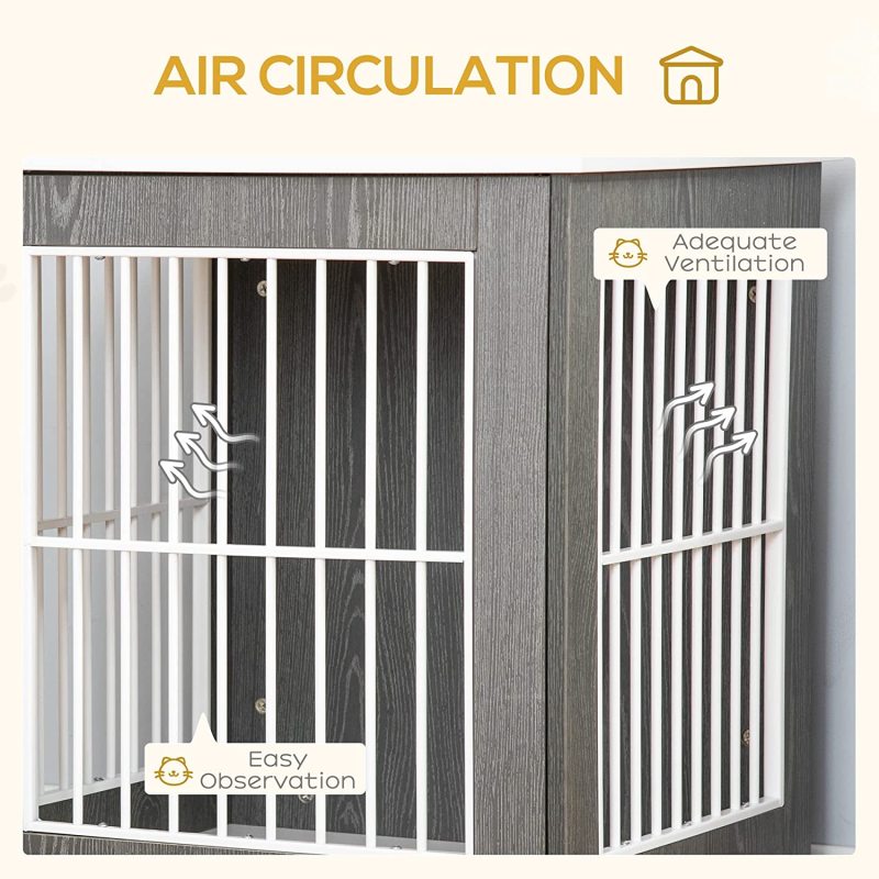 Pet Crate Indoor Animal Lockable Door Dog Kennel Furniture End Table