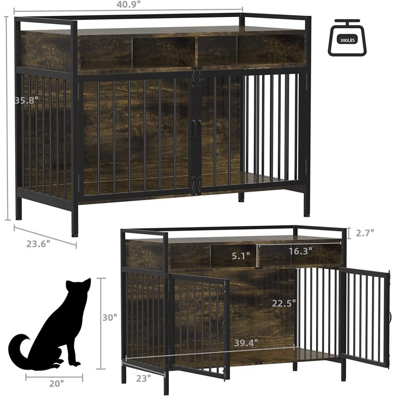 Wood Indoor Large Duty Dog Crate Furniture Kennel for Medium