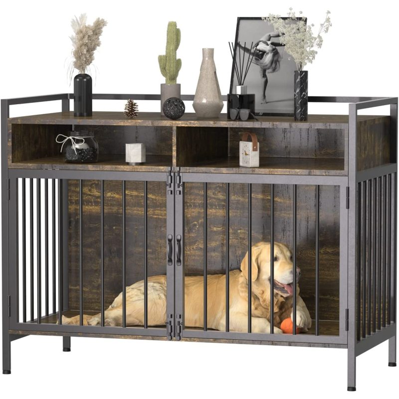 Wood Indoor Large Duty Dog Crate Furniture Kennel for Medium