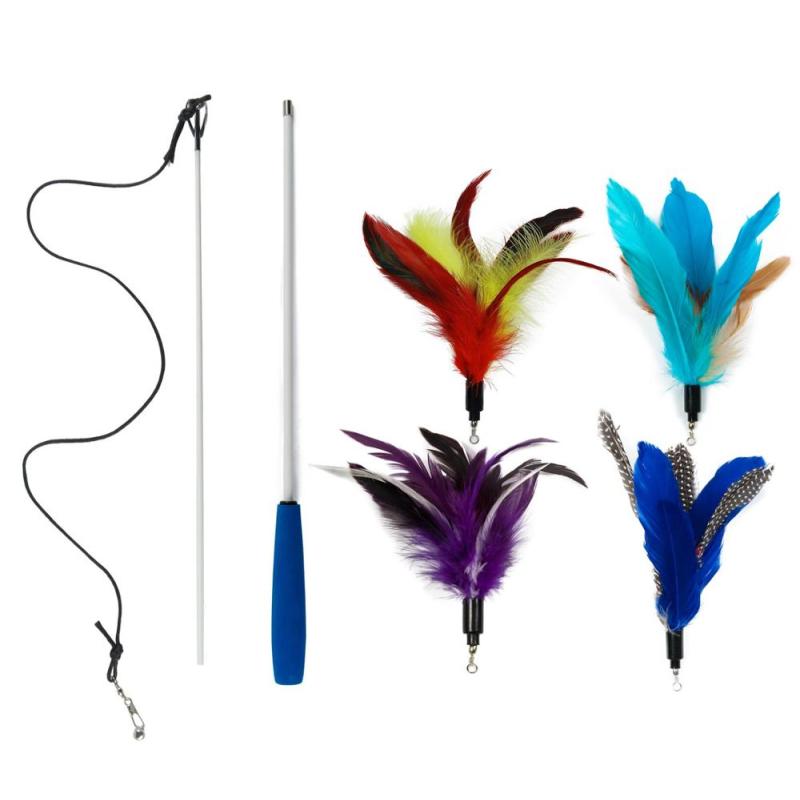 Cat Toys - Feather Cat Teaser Toys - Natural Feather Refills for Cat Wand Toy
