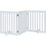 Freestanding Wooden Dog Gate, Foldable Pet Gate with 2PCS Support Feet Dog Barrier Indoor Pet Gate Panels for Stairs, White, Ind