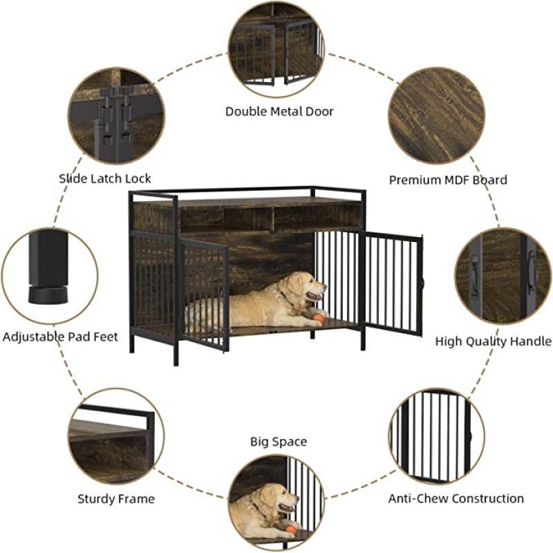Wooden Large Dog Crate Furniture Heavy Duty  Cages for Dogs Indoor Wooden Dog Cage Kennel