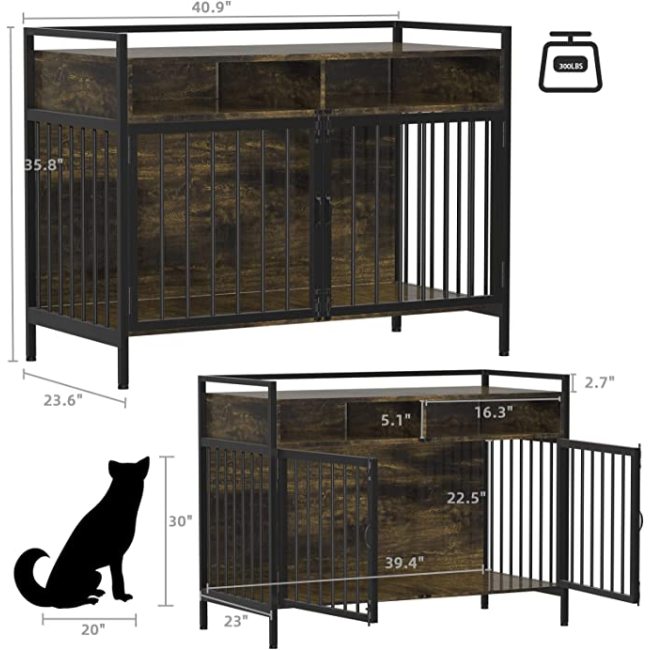 Wooden Large Dog Crate Furniture Heavy Duty  Cages for Dogs Indoor Wooden Dog Cage Kennel