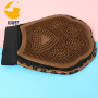 Pet Grooming Massage Mitten on Wet or Dry Hair Light Weight Breathable Mesh Fabric with Soft Silicone Tips and Fur Remover