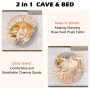 Self Warming Round Donut Cat Dog Cushion Bed House Indoor Calming Cave Hooded Blanket Pet Bed luxurious Washable Pet Bed Mat