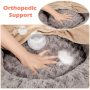 Self Warming Round Donut Cat Dog Cushion Bed House Indoor Calming Cave Hooded Blanket Pet Bed luxurious Washable Pet Bed Mat