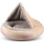 Self Warming Round Donut Cat Dog Cushion Bed House Indoor Calming Cave Hooded Blanket Pet Bed luxurious Washable Pet Bed Mat