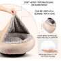 Self Warming Round Donut Cat Dog Cushion Bed House Indoor Calming Cave Hooded Blanket Pet Bed luxurious Washable Pet Bed Mat