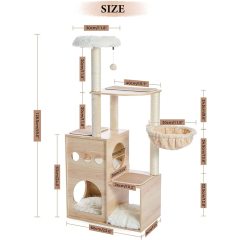 Cat Tree 4 Washable Cushions, Hammock and Scratching Posts Furniture for Kittens