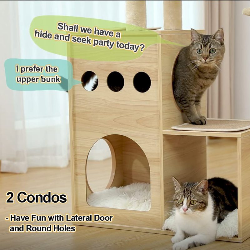Cat Tree 4 Washable Cushions, Hammock and Scratching Posts Furniture for Kittens