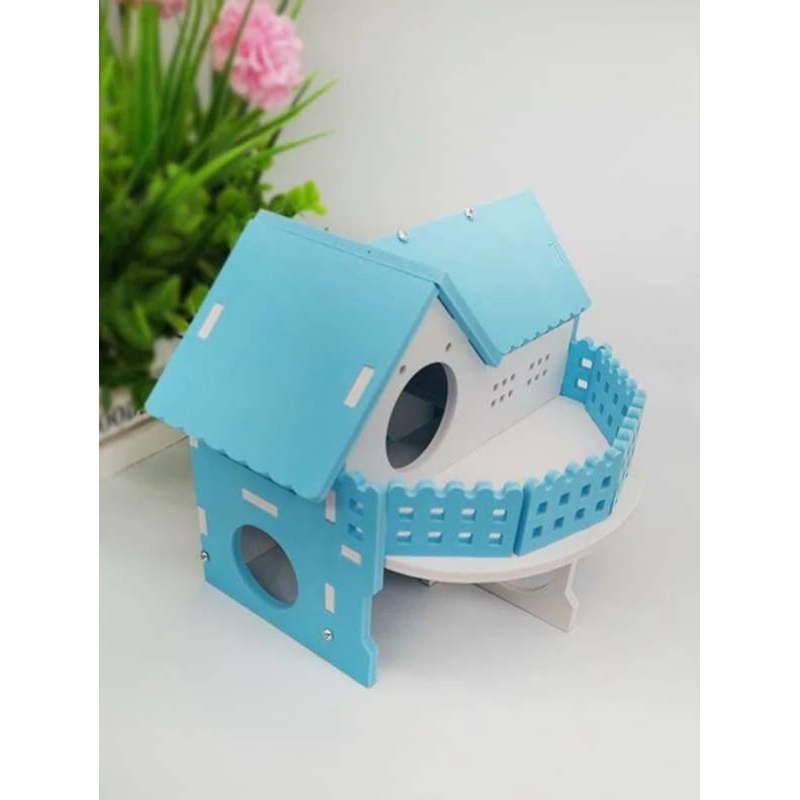 Hamster luxury two-storey villa Golden silk bear pet house Hamster bedroom large ecological board wooden hamster nest